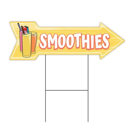 Smoothies Arrow Yard Sign Funny Home Decor 36in Wide